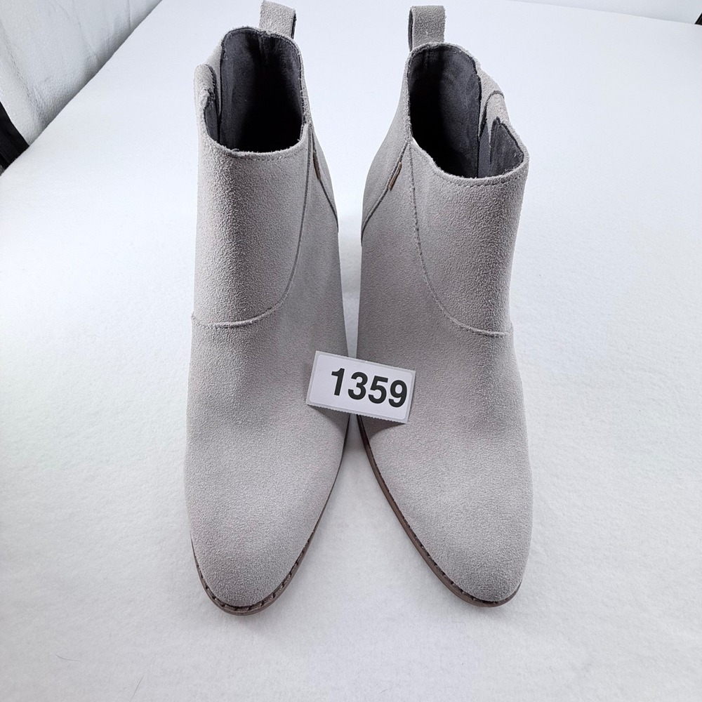 TOMS Suede Ankle Boots Women Size 9 Gray Block Heel Brand New - Picture 8 of 8